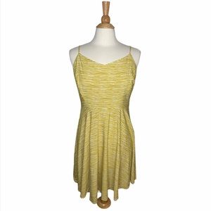 Old Navy Mustard Striped Skater Dress T1